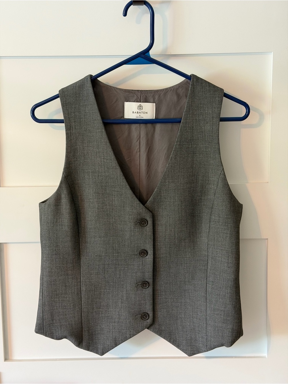 Aritzia - Babaton Charcoal Gray Tailored Button Vest